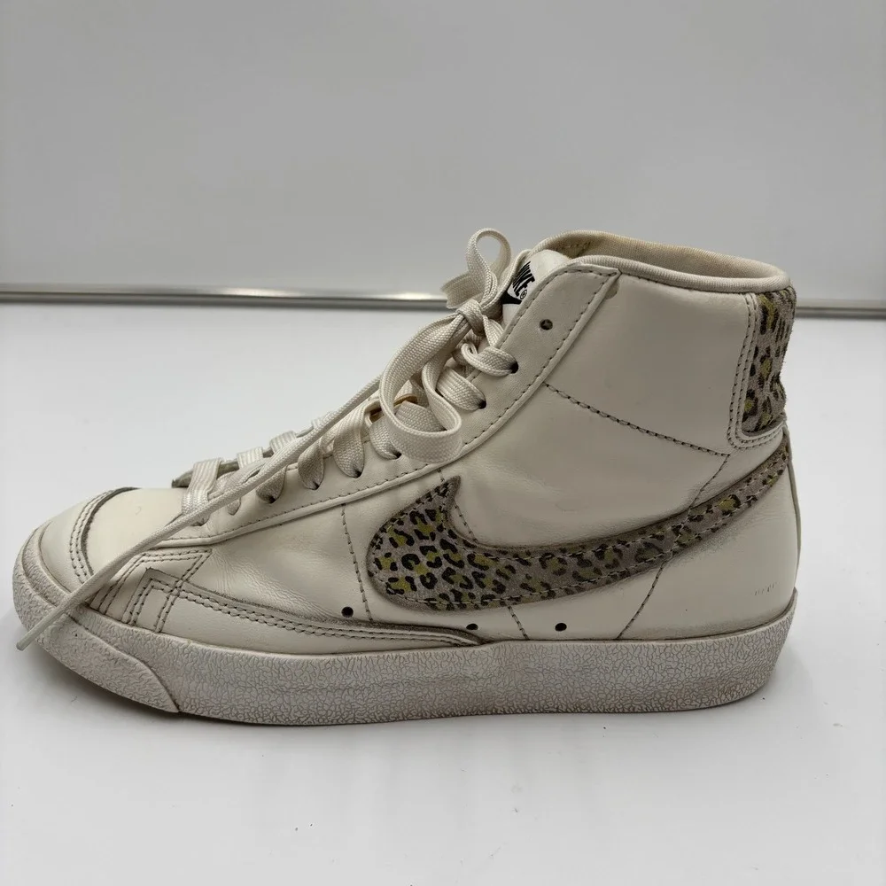 Nike‎ Blazer Mid '77 Leopard Print Swoosh Women's Shoes White DH9633-100 Size 7